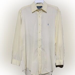 Ralph Lauren Dress Business Shirt Mens Yarmouth Oxford Button Down Yello…